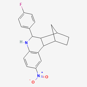 molecular formula C20H19FN2O2 B4008719 10-(4-fluorophenyl)-5-nitro-9-azatetracyclo[10.2.1.0~2,11~.0~3,8~]pentadeca-3,5,7-triene 