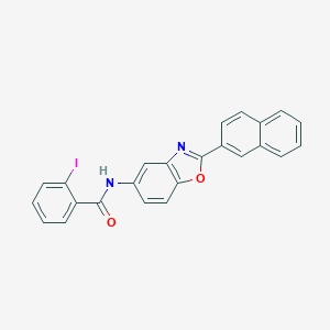 molecular formula C24H15IN2O2 B400872 2-iodo-N-(2-naphthalen-2-yl-1,3-benzoxazol-5-yl)benzamide 