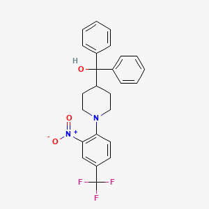 molecular formula C25H23F3N2O3 B4008740 {1-[2-nitro-4-(trifluoromethyl)phenyl]-4-piperidinyl}(diphenyl)methanol 