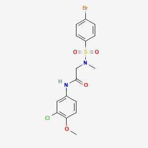 molecular formula C16H16BrClN2O4S B4008744 N~2~-[(4-bromophenyl)sulfonyl]-N~1~-(3-chloro-4-methoxyphenyl)-N~2~-methylglycinamide 