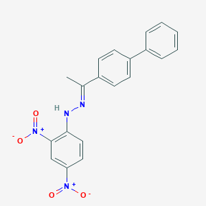 molecular formula C20H16N4O4 B400875 1-[1-(4-Biphenylyl)ethylidene]-2-(2,4-dinitrophenyl)hydrazine 