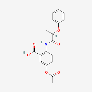 molecular formula C18H17NO6 B4008758 5-(acetyloxy)-2-[(2-phenoxypropanoyl)amino]benzoic acid 