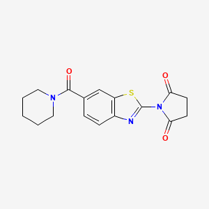 molecular formula C17H17N3O3S B4008760 1-[6-(1-piperidinylcarbonyl)-1,3-benzothiazol-2-yl]-2,5-pyrrolidinedione 