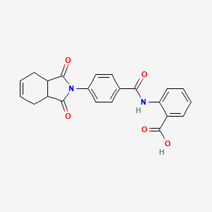 molecular formula C22H18N2O5 B4008767 2-{[4-(1,3-dioxo-1,3,3a,4,7,7a-hexahydro-2H-isoindol-2-yl)benzoyl]amino}benzoic acid 