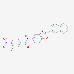 molecular formula C25H17N3O4 B400877 4-nitro-3-methyl-N-[2-(2-naphthyl)-1,3-benzoxazol-5-yl]benzamide 