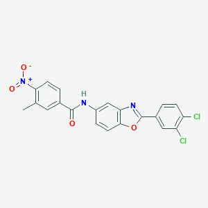 molecular formula C21H13Cl2N3O4 B400878 N-[2-(3,4-dichlorophenyl)-1,3-benzoxazol-5-yl]-3-methyl-4-nitrobenzamide CAS No. 5255-14-1
