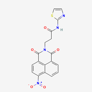 molecular formula C18H12N4O5S B4008801 3-(6-nitro-1,3-dioxo-1H-benzo[de]isoquinolin-2(3H)-yl)-N-1,3-thiazol-2-ylpropanamide 