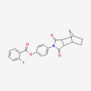 molecular formula C22H18FNO4 B4008805 4-(3,5-dioxo-4-azatricyclo[5.2.1.0~2,6~]dec-4-yl)phenyl 2-fluorobenzoate 