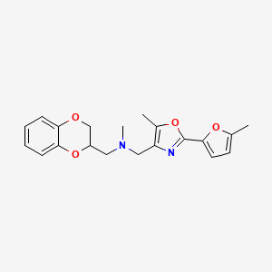 molecular formula C20H22N2O4 B4008808 (2,3-dihydro-1,4-benzodioxin-2-ylmethyl)methyl{[5-methyl-2-(5-methyl-2-furyl)-1,3-oxazol-4-yl]methyl}amine 