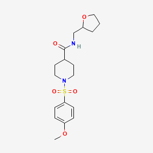 molecular formula C18H26N2O5S B4008814 1-[(4-methoxyphenyl)sulfonyl]-N-(tetrahydro-2-furanylmethyl)-4-piperidinecarboxamide 