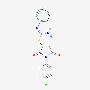molecular formula C17H14ClN3O2S B400883 1-(4-chlorophenyl)-2,5-dioxopyrrolidin-3-yl N'-phenylimidothiocarbamate 