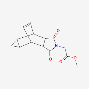 molecular formula C14H15NO4 B4008852 methyl (3,5-dioxo-4-azatetracyclo[5.3.2.0~2,6~.0~8,10~]dodec-11-en-4-yl)acetate 