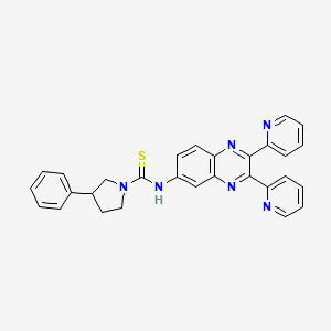 molecular formula C29H24N6S B4008858 N-(2,3-di-2-pyridinyl-6-quinoxalinyl)-3-phenyl-1-pyrrolidinecarbothioamide 