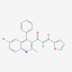 molecular formula C23H16BrNO2 B400887 (E)-1-(6-bromo-2-methyl-4-phenylquinolin-3-yl)-3-(furan-2-yl)prop-2-en-1-one CAS No. 301354-84-7