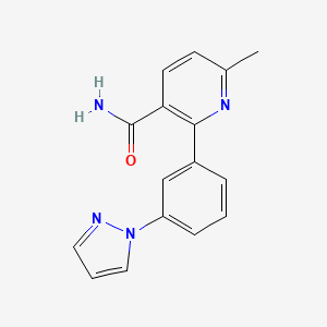 molecular formula C16H14N4O B4008878 6-methyl-2-[3-(1H-pyrazol-1-yl)phenyl]nicotinamide 