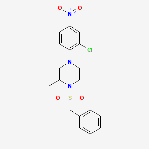 1-(benzylsulfonyl)-4-(2-chloro-4-nitrophenyl)-2-methylpiperazine