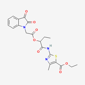 molecular formula C21H21N3O7S B4008882 ethyl 2-[(2-{[(2,3-dioxo-2,3-dihydro-1H-indol-1-yl)acetyl]oxy}butanoyl)amino]-4-methyl-1,3-thiazole-5-carboxylate 