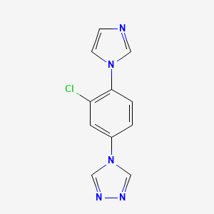 molecular formula C11H8ClN5 B4008890 4-[3-chloro-4-(1H-imidazol-1-yl)phenyl]-4H-1,2,4-triazole 