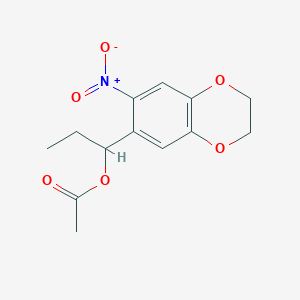 molecular formula C13H15NO6 B4008898 1-(7-nitro-2,3-dihydro-1,4-benzodioxin-6-yl)propyl acetate 