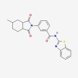 molecular formula C23H21N3O3S B4008901 N-1,3-benzothiazol-2-yl-3-(5-methyl-1,3-dioxooctahydro-2H-isoindol-2-yl)benzamide 