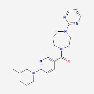 molecular formula C21H28N6O B4008911 1-{[6-(3-methyl-1-piperidinyl)-3-pyridinyl]carbonyl}-4-(2-pyrimidinyl)-1,4-diazepane 