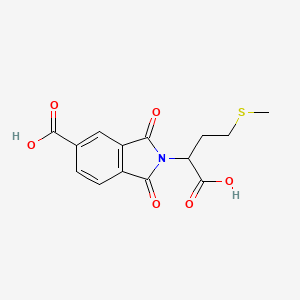 molecular formula C14H13NO6S B4008916 2-[1-carboxy-3-(methylthio)propyl]-1,3-dioxo-5-isoindolinecarboxylic acid 