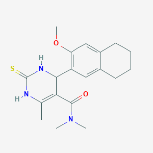 molecular formula C19H25N3O2S B4008924 4-(3-methoxy-5,6,7,8-tetrahydro-2-naphthalenyl)-N,N,6-trimethyl-2-thioxo-1,2,3,4-tetrahydro-5-pyrimidinecarboxamide 