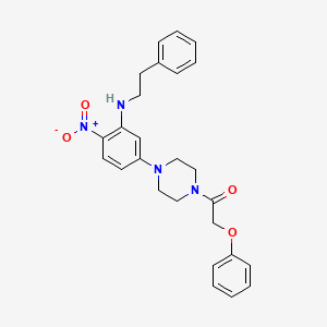 molecular formula C26H28N4O4 B4008929 2-nitro-5-[4-(phenoxyacetyl)-1-piperazinyl]-N-(2-phenylethyl)aniline 
