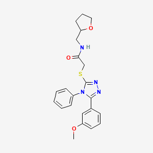 molecular formula C22H24N4O3S B4008939 2-{[5-(3-methoxyphenyl)-4-phenyl-4H-1,2,4-triazol-3-yl]thio}-N-(tetrahydro-2-furanylmethyl)acetamide 