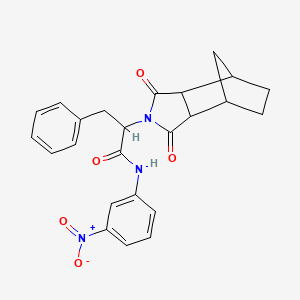 molecular formula C24H23N3O5 B4008954 2-(3,5-dioxo-4-azatricyclo[5.2.1.0~2,6~]dec-4-yl)-N-(3-nitrophenyl)-3-phenylpropanamide 