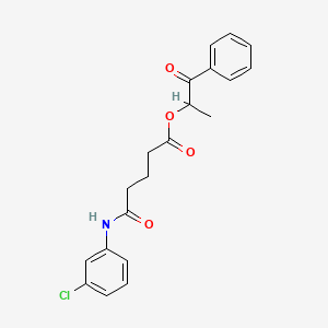 1-methyl-2-oxo-2-phenylethyl 5-[(3-chlorophenyl)amino]-5-oxopentanoate