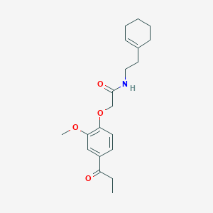 molecular formula C20H27NO4 B4008991 N-[2-(1-cyclohexen-1-yl)ethyl]-2-(2-methoxy-4-propionylphenoxy)acetamide 