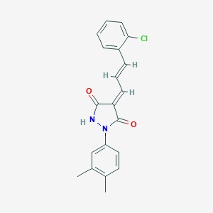 4-[3-(2-Chlorophenyl)-2-propenylidene]-1-(3,4-dimethylphenyl)-3,5-pyrazolidinedione