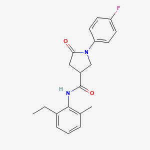 molecular formula C20H21FN2O2 B4009001 N-(2-ethyl-6-methylphenyl)-1-(4-fluorophenyl)-5-oxo-3-pyrrolidinecarboxamide 