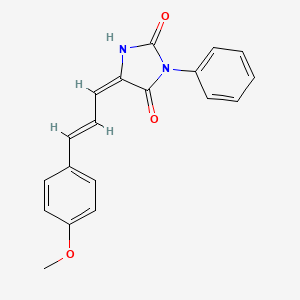 molecular formula C19H16N2O3 B4009013 5-[3-(4-methoxyphenyl)-2-propen-1-ylidene]-3-phenyl-2,4-imidazolidinedione 