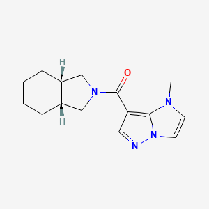 molecular formula C15H18N4O B4009017 (3aR*,7aS*)-2-[(1-methyl-1H-imidazo[1,2-b]pyrazol-7-yl)carbonyl]-2,3,3a,4,7,7a-hexahydro-1H-isoindole 