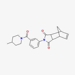 molecular formula C22H24N2O3 B4009024 4-{3-[(4-methyl-1-piperidinyl)carbonyl]phenyl}-4-azatricyclo[5.2.1.0~2,6~]dec-8-ene-3,5-dione 