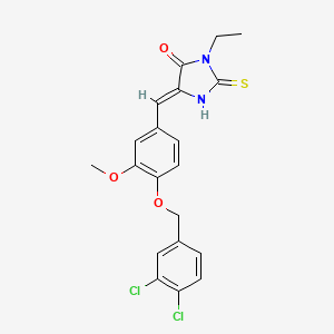 molecular formula C20H18Cl2N2O3S B4009047 5-{4-[(3,4-dichlorobenzyl)oxy]-3-methoxybenzylidene}-3-ethyl-2-thioxo-4-imidazolidinone 