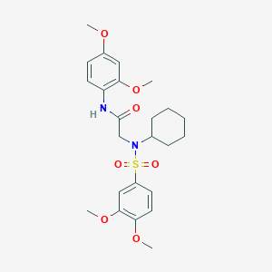 molecular formula C24H32N2O7S B4009081 N~2~-cyclohexyl-N~1~-(2,4-dimethoxyphenyl)-N~2~-[(3,4-dimethoxyphenyl)sulfonyl]glycinamide 