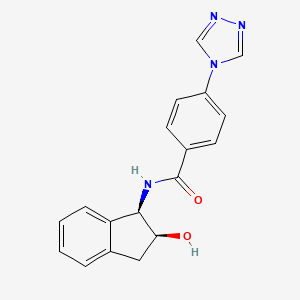 molecular formula C18H16N4O2 B4009084 N-[(1R,2S)-2-hydroxy-2,3-dihydro-1H-inden-1-yl]-4-(4H-1,2,4-triazol-4-yl)benzamide 