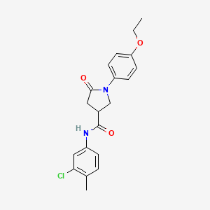 molecular formula C20H21ClN2O3 B4009134 N-(3-chloro-4-methylphenyl)-1-(4-ethoxyphenyl)-5-oxo-3-pyrrolidinecarboxamide 