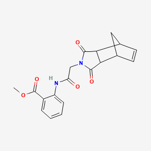 molecular formula C19H18N2O5 B4009162 methyl 2-{[(3,5-dioxo-4-azatricyclo[5.2.1.0~2,6~]dec-8-en-4-yl)acetyl]amino}benzoate 