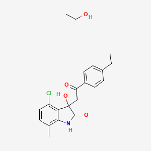 4-chloro-3-[2-(4-ethylphenyl)-2-oxoethyl]-3-hydroxy-7-methyl-1,3-dihydro-2H-indol-2-one - ethanol (1:1)