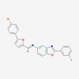 molecular formula C24H14BrIN2O2 B400917 N-{[5-(4-bromophenyl)-2-furyl]methylene}-N-[2-(3-iodophenyl)-1,3-benzoxazol-5-yl]amine 