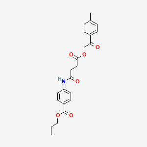 molecular formula C23H25NO6 B4009176 propyl 4-({4-[2-(4-methylphenyl)-2-oxoethoxy]-4-oxobutanoyl}amino)benzoate 