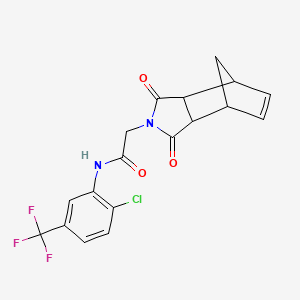 N-[2-chloro-5-(trifluoromethyl)phenyl]-2-(3,5-dioxo-4-azatricyclo[5.2.1.0~2,6~]dec-8-en-4-yl)acetamide