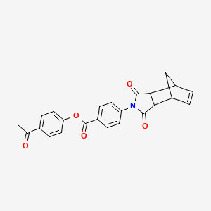 molecular formula C24H19NO5 B4009190 4-acetylphenyl 4-(3,5-dioxo-4-azatricyclo[5.2.1.0~2,6~]dec-8-en-4-yl)benzoate 