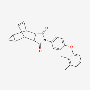 molecular formula C25H23NO3 B4009216 4-[4-(2,3-dimethylphenoxy)phenyl]-4-azatetracyclo[5.3.2.0~2,6~.0~8,10~]dodec-11-ene-3,5-dione 