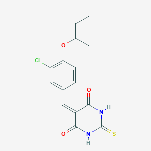 molecular formula C15H15ClN2O3S B4009227 5-(4-sec-butoxy-3-chlorobenzylidene)-2-thioxodihydro-4,6(1H,5H)-pyrimidinedione 