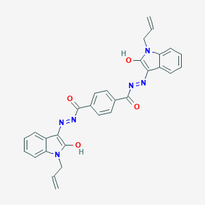 molecular formula C30H24N6O4 B400924 N'~1~,N'~4~-bis[(3E)-1-allyl-2-oxo-1,2-dihydro-3H-indol-3-ylidene]terephthalohydrazide 